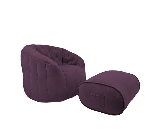 Комплект бескаркасной мебели Butterfly Sofa Deluxe - Aubergine Dream (темно-фиолетовый велюр), Цвет: Aubergine Dream, Категория ткани: Велюр, изображение 4 от производителя ambient lounge Комплект бескаркасной мебели Butterfly Sofa Deluxe - Aubergine Dream (темно-фиолетовый велюр), Цвет: Aubergine Dream, Категория ткани: Велюр, изображение 4