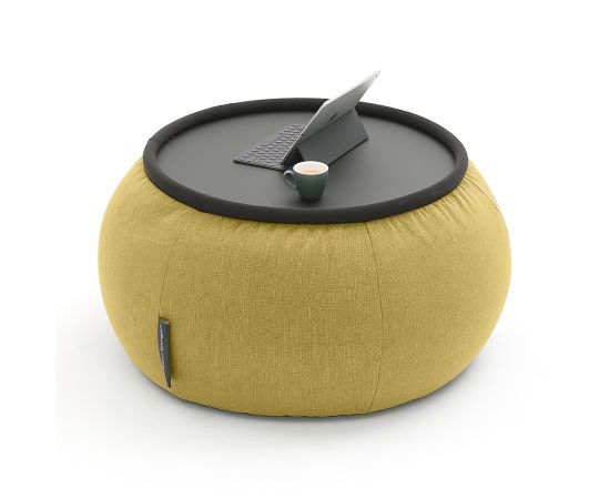 Бескаркасный стол-пуф Versa Table™ - Aubergine Dream (баклажанный), Цвет: Yellow Shine, Категория ткани: Шенилл, изображение 6