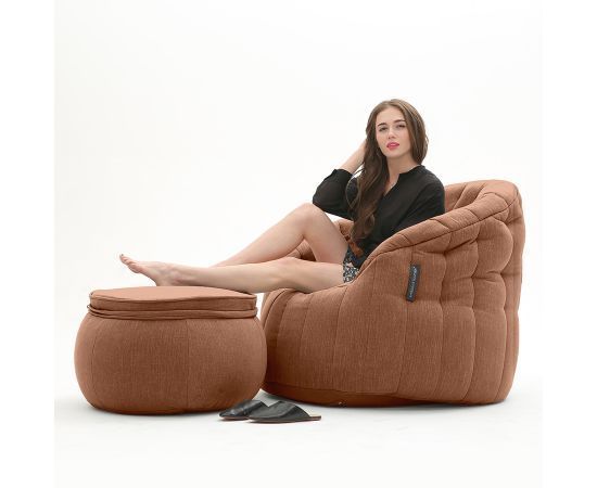 Комплект бескаркасной мебели Butterfly Chaise - Aubergine Dream (баклажанный), Цвет: Terra Cocta, Категория ткани: Шенилл, изображение 2
