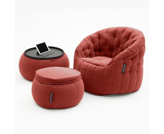 Комплект бескаркасной мебели Contempo Package - Wildberry Deluxe (красный), Цвет: Wildberry Deluxe, Категория ткани: Шенилл, изображение 5