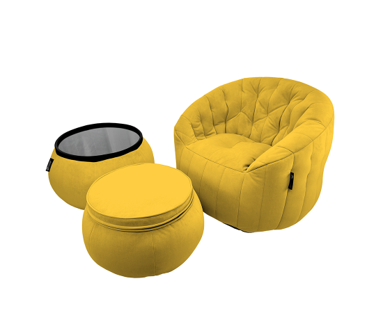 Комплект бескаркасной мебели Contempo Package - Yellow Shine (желтый), Цвет: Yellow Shine, Категория ткани: Велюр, изображение 4