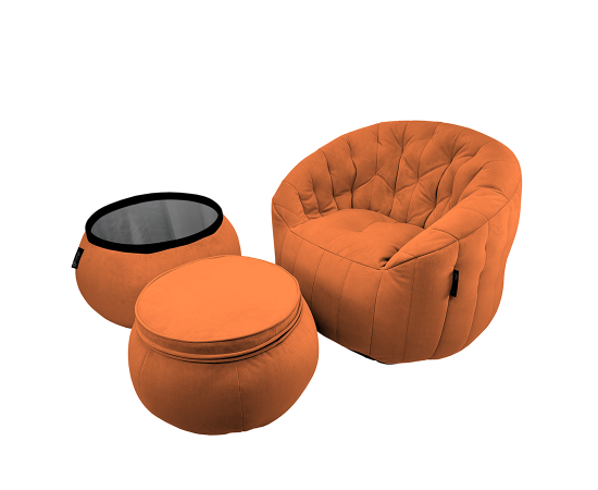 Комплект бескаркасной мебели Contempo Package - Terra Cocta (терракотовый), Цвет: Terra Cocta, Категория ткани: Велюр, изображение 7