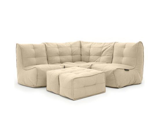 Бескаркасный угловой диван для троих Mod4 Corner Deluxe™ - Keystone Grey (светло-серый), Цвет: Eco Weave, Категория ткани: Шенилл, изображение 4