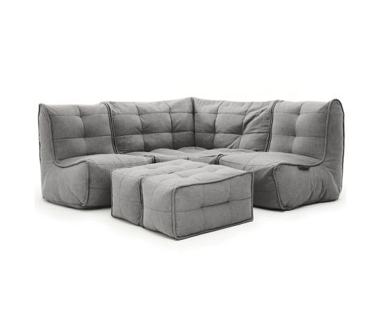 Бескаркасный угловой диван для троих Mod4 Corner Deluxe™ - Keystone Grey (светло-серый), Цвет: Luscious Grey, Категория ткани: Шенилл, изображение 4