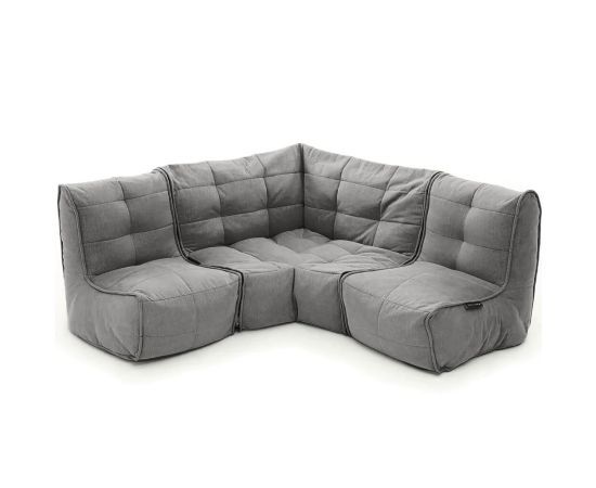 Бескаркасный модульный угловой диван Mod3 Cozy Corner™ - Keystone Grey (светло-серый), Цвет: Luscious Grey, Категория ткани: Шенилл, изображение 6