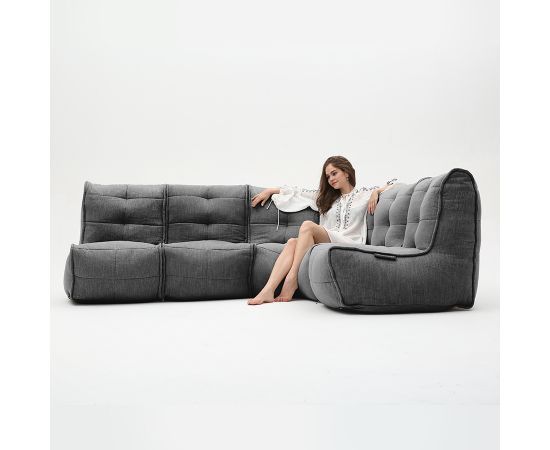 Модульный четырехместный диван Mod4 L Sofa™ - Keystone Grey (светло-серый), Цвет: Black Sapphire, Категория ткани: Шенилл, изображение 5