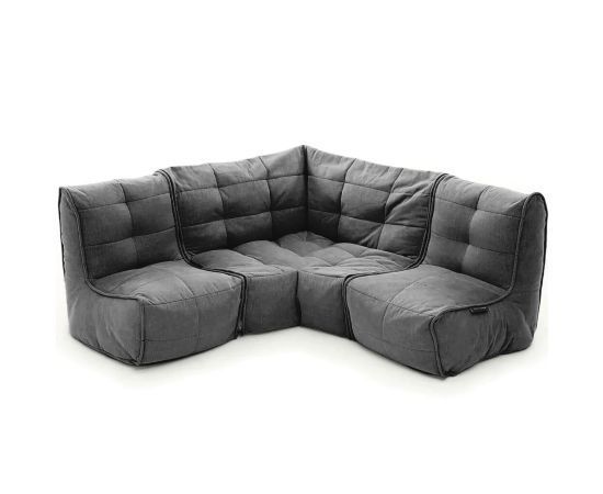 Бескаркасный модульный угловой диван Mod3 Cozy Corner™ - Keystone Grey (светло-серый), Цвет: Black Sapphire, Категория ткани: Шенилл, изображение 5