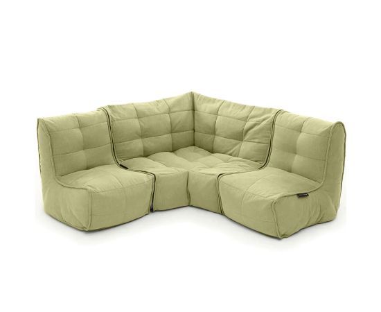 Бескаркасный модульный угловой диван Mod3 Cozy Corner™ - Keystone Grey (светло-серый), Цвет: Lime Citrus, Категория ткани: Шенилл, изображение 6