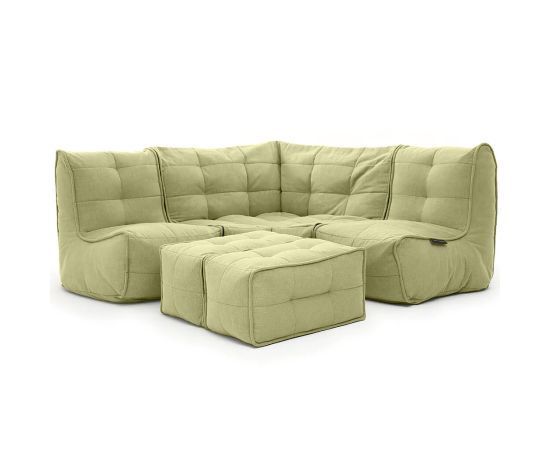 Бескаркасный угловой диван для троих Mod4 Corner Deluxe™ - Keystone Grey (светло-серый), Цвет: Lime Citrus, Категория ткани: Шенилл, изображение 4