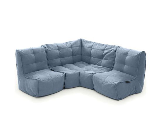 Бескаркасный модульный угловой диван Mod3 Cozy Corner™ - Keystone Grey (светло-серый), Цвет: Blue Jazz, Категория ткани: Шенилл, изображение 6