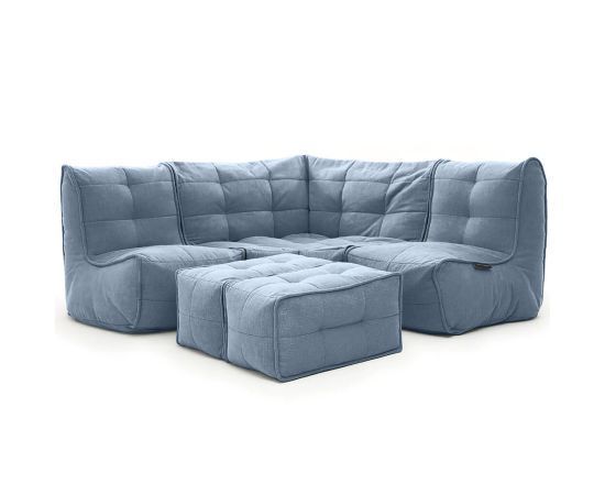 Бескаркасный угловой диван для троих Mod4 Corner Deluxe™ - Keystone Grey (светло-серый), Цвет: Blue Jazz, Категория ткани: Шенилл, изображение 4