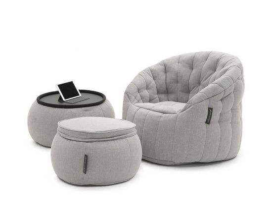 Комплект бескаркасной мебели Contempo Package - Keystone Grey (светло-серый), Цвет: Keystone Grey, Категория ткани: Шенилл, изображение 5