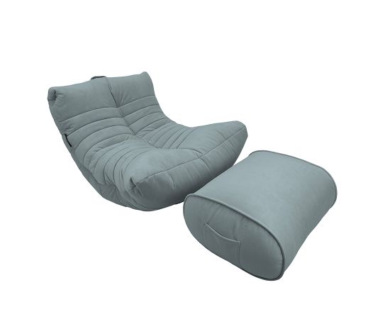 Комплект бескаркасной мебели Acoustic Lounge - Keystone Grey (светло-серый велюр), Цвет: Keystone Grey, Категория ткани: Велюр, изображение 7