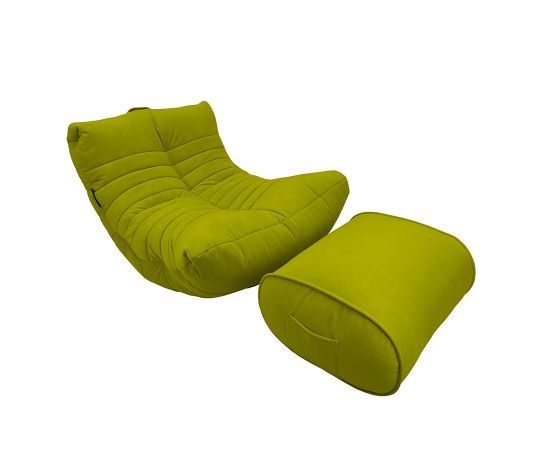 Комплект бескаркасной мебели Acoustic Lounge - Lime Citrus (светло-зеленый велюр), Цвет: Lime Citrus, Категория ткани: Велюр, изображение 6