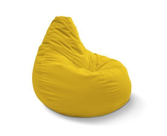 Бескаркасное кресло-мешок Bean Bag™- Yellow Shine (желтый), Цвет: Капибара - 4XL Eco Weave (велюр, бежевый), Категория ткани: Велюр, изображение 5