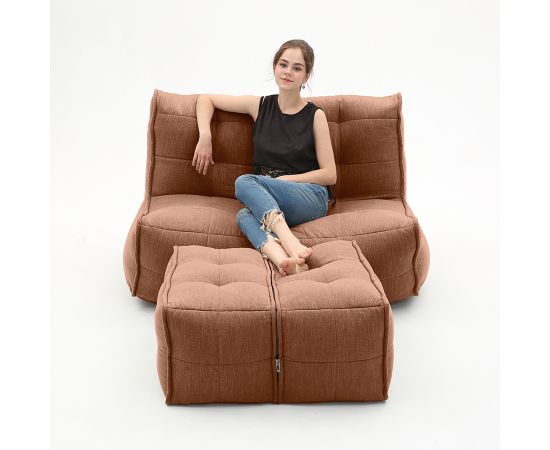 Бескаркасный двухместный диван Twin Couch Deluxe™ - Terra Cocta (терракотовый шенилл), Цвет: Terra Cocta, Категория ткани: Шенилл, изображение 6
