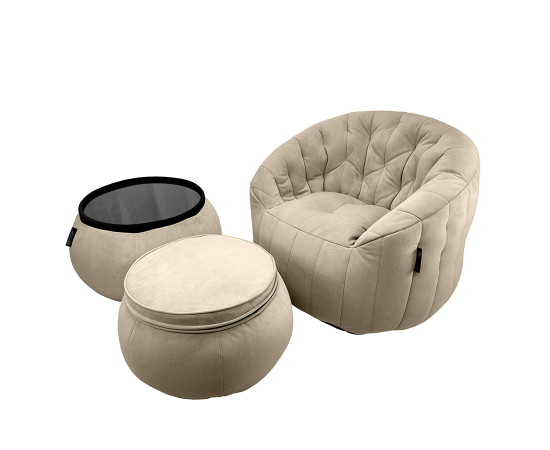 Комплект бескаркасной мебели Contempo Package - Eco Weave (бежевый велюр), Цвет: Eco Weave, Категория ткани: Велюр, изображение 6