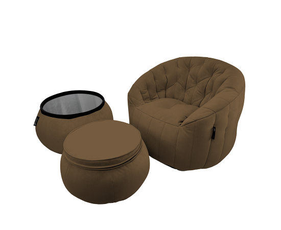 Комплект бескаркасной мебели Contempo Package - Hot Chocolate (шоколадный велюр), Цвет: Hot Chocolate, Категория ткани: Велюр, изображение 6