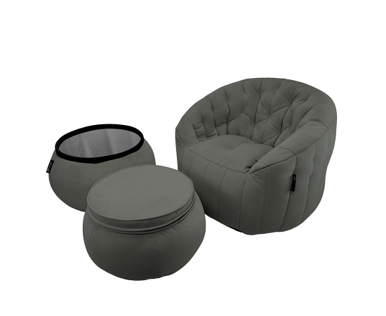 Комплект бескаркасной мебели Contempo Package - Black Sapphire (черный), Цвет: Black Sapphire, Категория ткани: Велюр, изображение 7