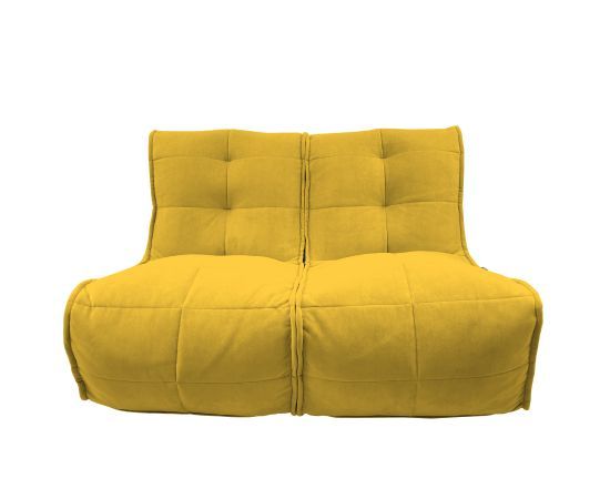 Бескаркасный двухместный диван Twin Couch™ - Yellow Shine (желтый велюр), Цвет: Yellow Shine, Категория ткани: Велюр, изображение 10