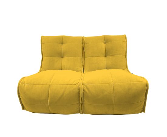 Бескаркасный двухместный диван Twin Couch™ - Yellow Shine (желтый велюр), Цвет: Yellow Shine, Категория ткани: Велюр, изображение 11