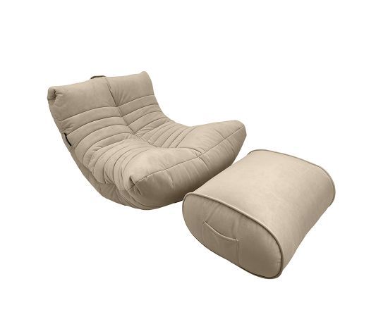 Комплект бескаркасной мебели Acoustic Lounge - Eco Weave (бежевый велюр), Цвет: Eco Weave, Категория ткани: Велюр, изображение 6