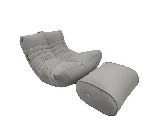 Комплект бескаркасной мебели Acoustic Lounge - Tundra Spring (светлый, почти белый велюр), Цвет: Tundra Spring, Категория ткани: Велюр, изображение 5