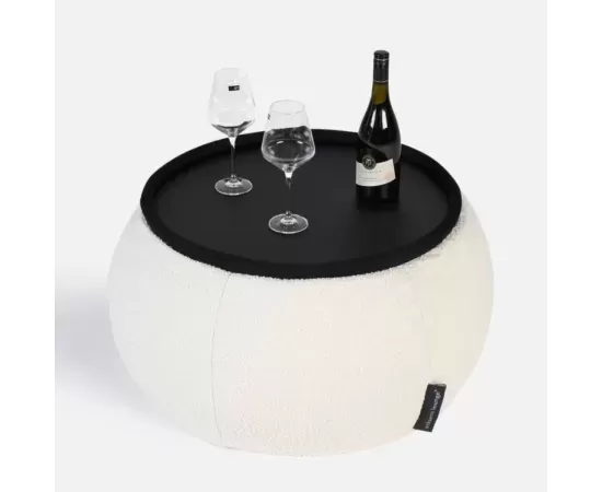 Бескаркасный стол-пуф Versa Table™ - Infinity White (белый), Цвет: Infinity White, Категория ткани: Букле, изображение 5