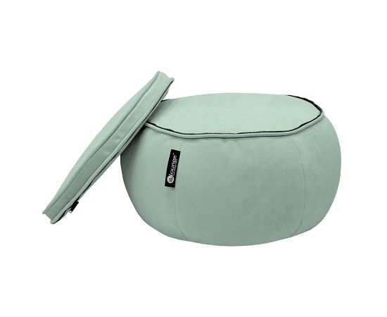 Купить бескаркасную мебель кресло и пуфик под ноги Butterfly Chaise - Pepper Mint (серо-зеленый велюр)