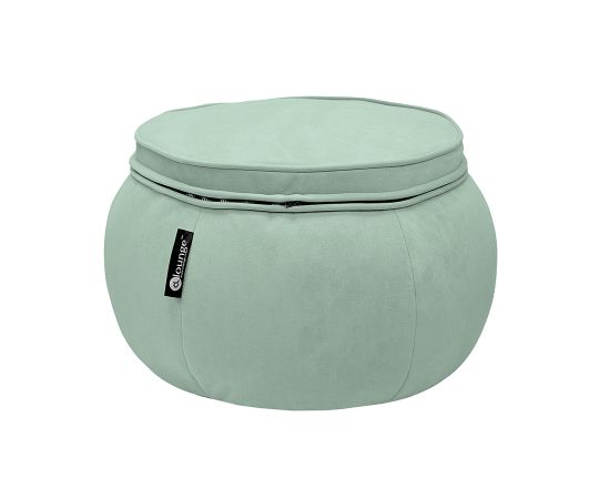 Купить бескаркасную мебель кресло столик и пуфик под ноги Contempo Package - Pepper Mint (серо-зеленый велюр)