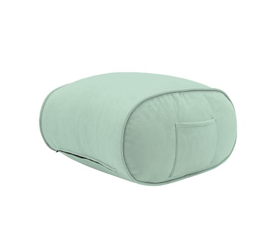 Купить бескаркасную мебель кресло и пуфик Butterfly Sofa Deluxe - Pepper Mint (серо-зеленый велюр)