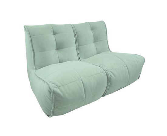 Купить бескаркасный модульный диван Twin Couch - Pepper Mint (серо-зеленый велюр)