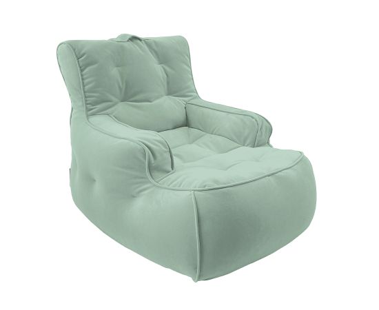 Купить бескаркасное кресло лаунж Tranquility Armchair - Pepper Mint (серо-зеленый велюр)