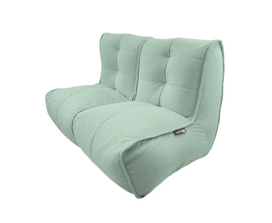 Купить бескаркасный модульный диван Twin Couch - Pepper Mint (серо-зеленый велюр)