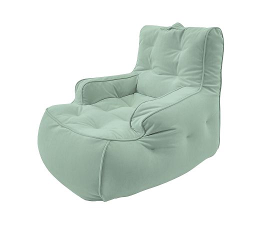 Купить бескаркасное кресло лаунж Tranquility Armchair - Pepper Mint (серо-зеленый велюр)