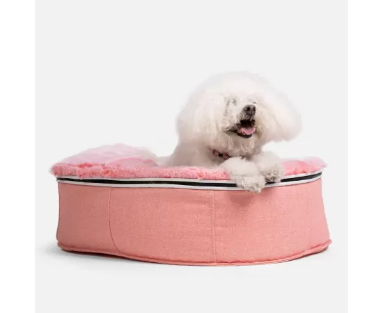 Купить износостойкий лежак для маленькой собаки в розовом цвете